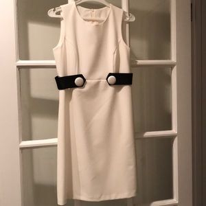 White sleeveless shift with cropped jacket